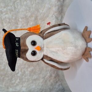 Ty Beanie Baby Wise the Owl 2 Small Stains